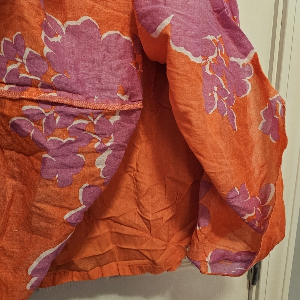 Old Navy Orange and Purple Floral A-Line Skirt - Picture 3 of 6